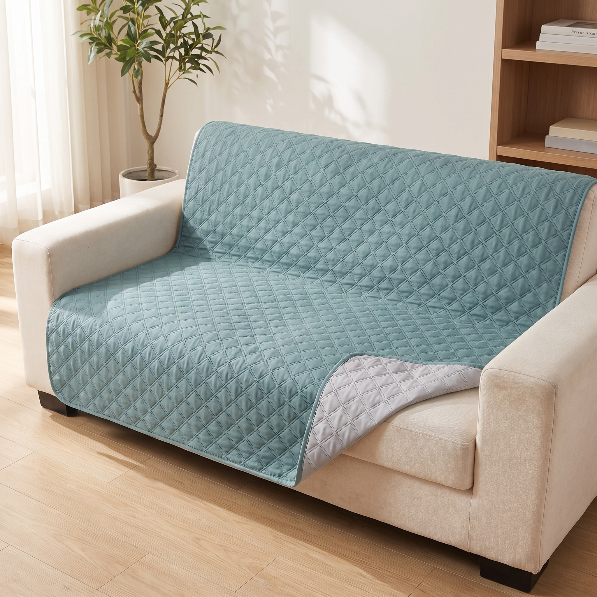 Teal couch cover