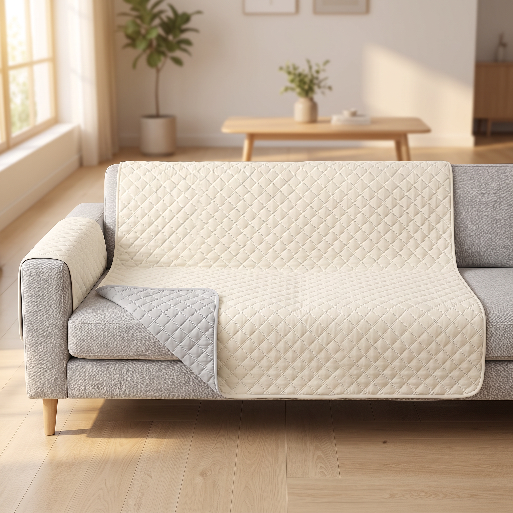Cream couch cover