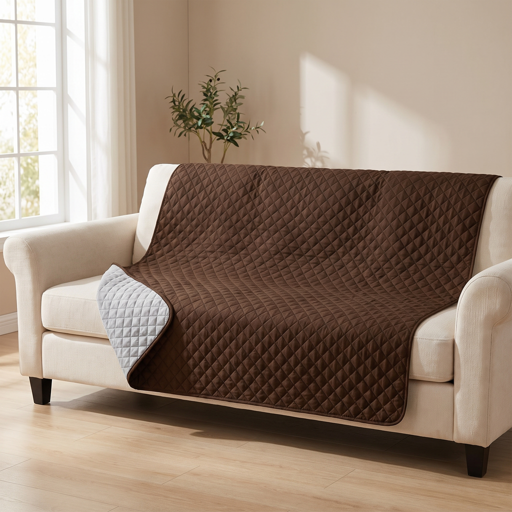 Brown couch cover